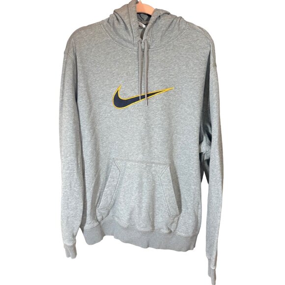 Nike Other - Nike Vintage Center Swoosh Hoodie Y2K Grey Pullover Oversized Embroidered Logo